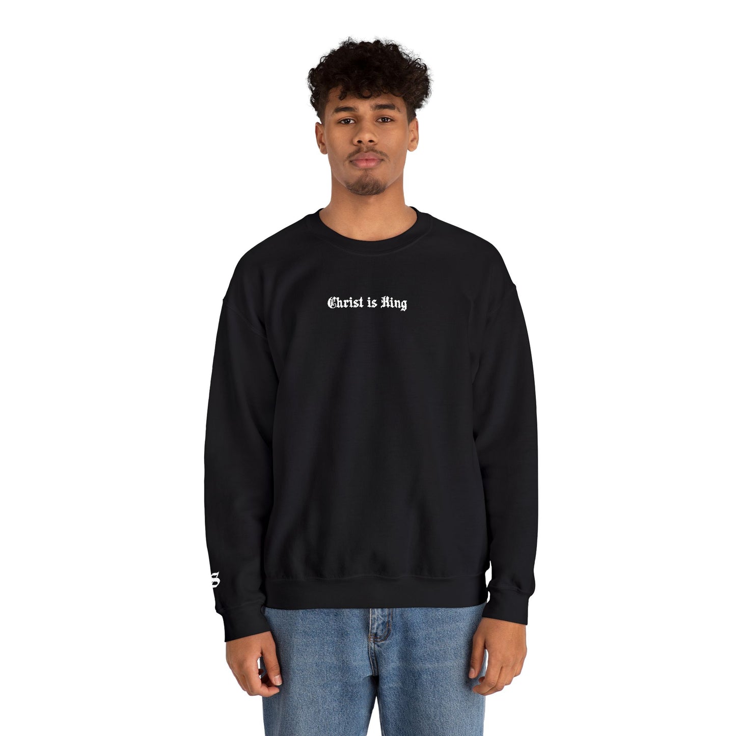 "Christ Is King' Embroidered Crewneck Sweatshirt