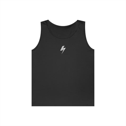 Minimal Lightning Bolt Tank Top — Black Graphic Muscle Tee