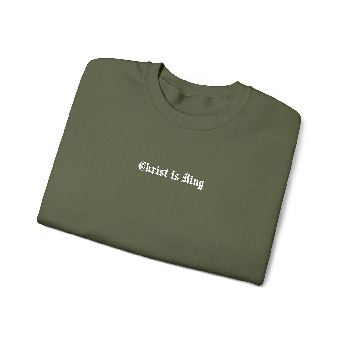 "Christ Is King' Embroidered Crewneck Sweatshirt
