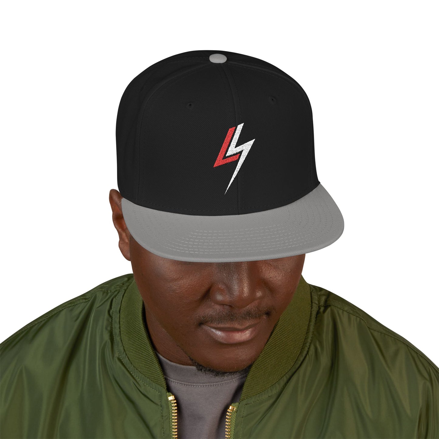 Embroidered Lightning Snapback Cap (V1)