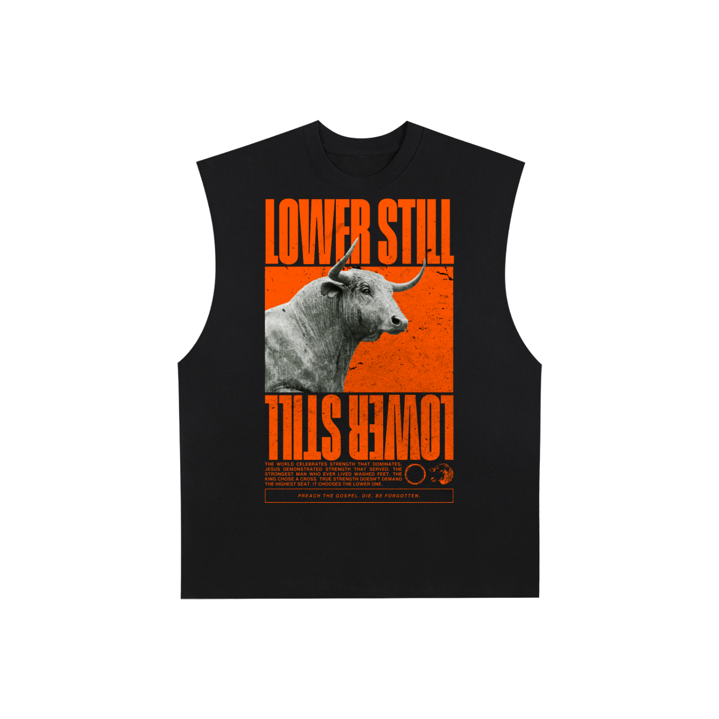Raw Edge Cotton Tank Top - Strong Like Bull