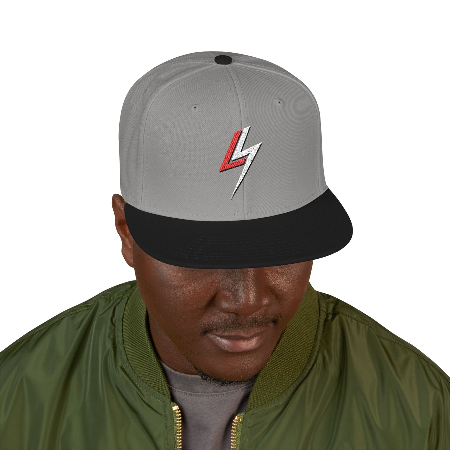 Embroidered Lightning Snapback Cap (V1)