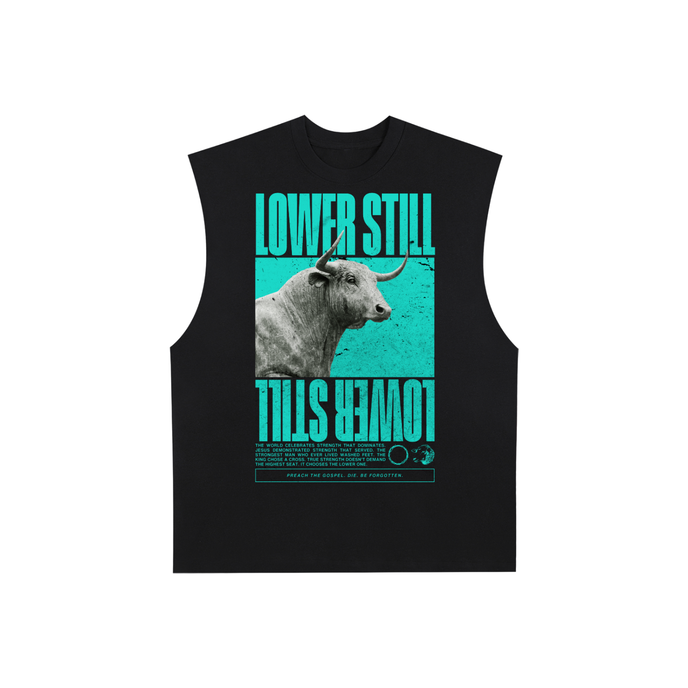 Raw Edge Cotton Tank Top - Strong Like Bull