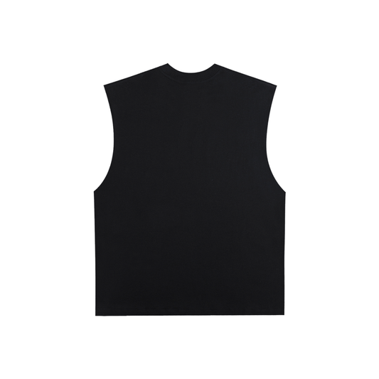 Raw Edge Cotton Tank Top - Strong Like Bull